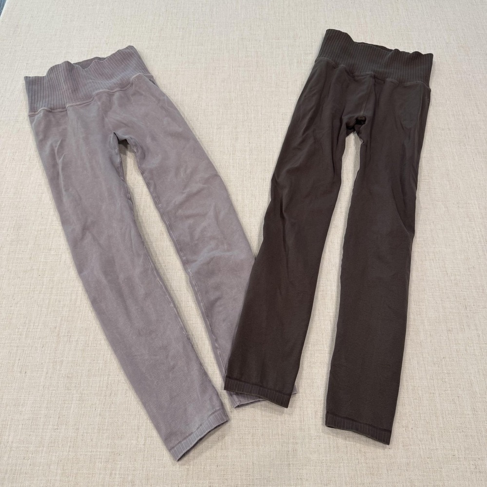 Free People Leggings XS/S Brown/Purple Lot of 2 Ankle Yoga Gym FP Movement